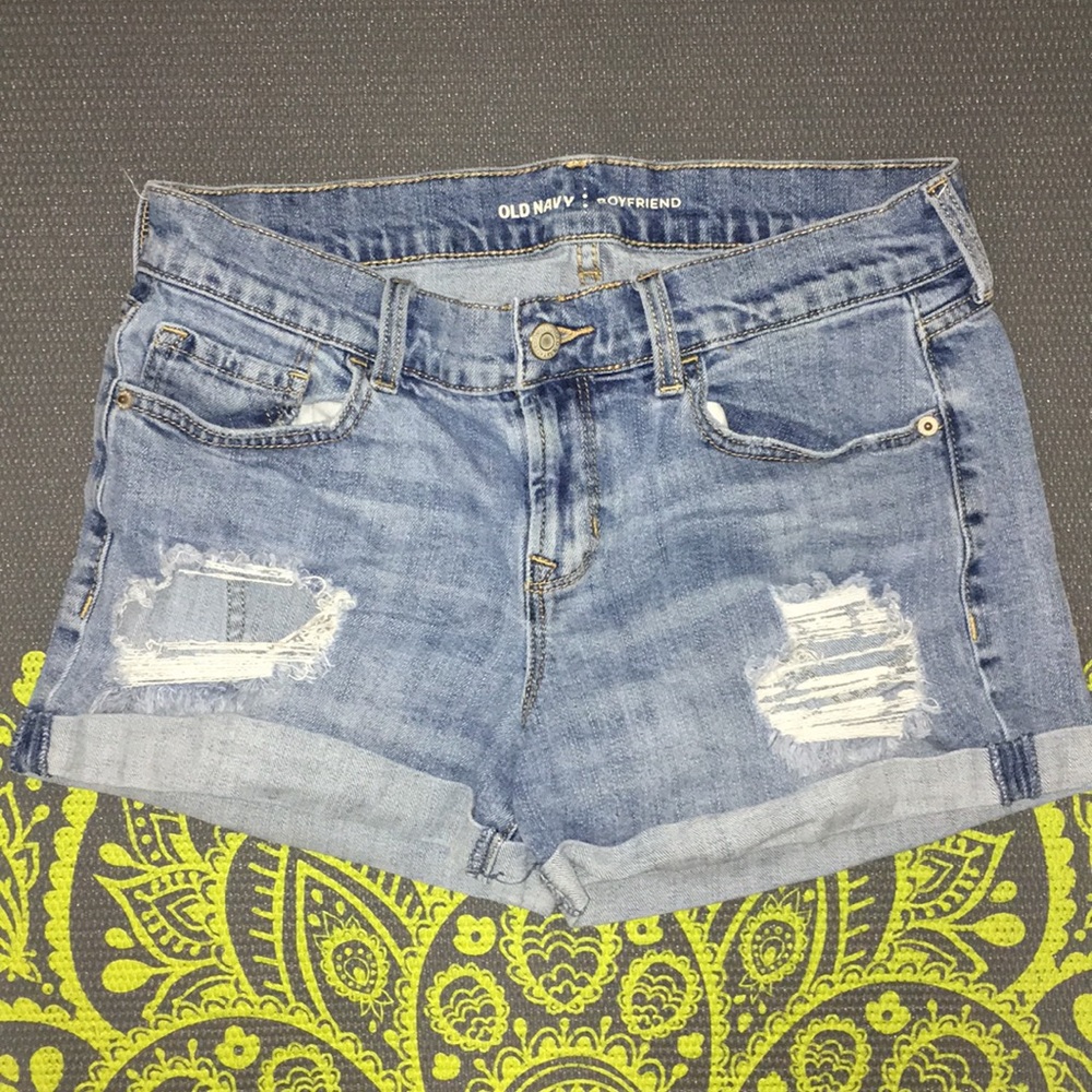 Distressed Denim Shorts
